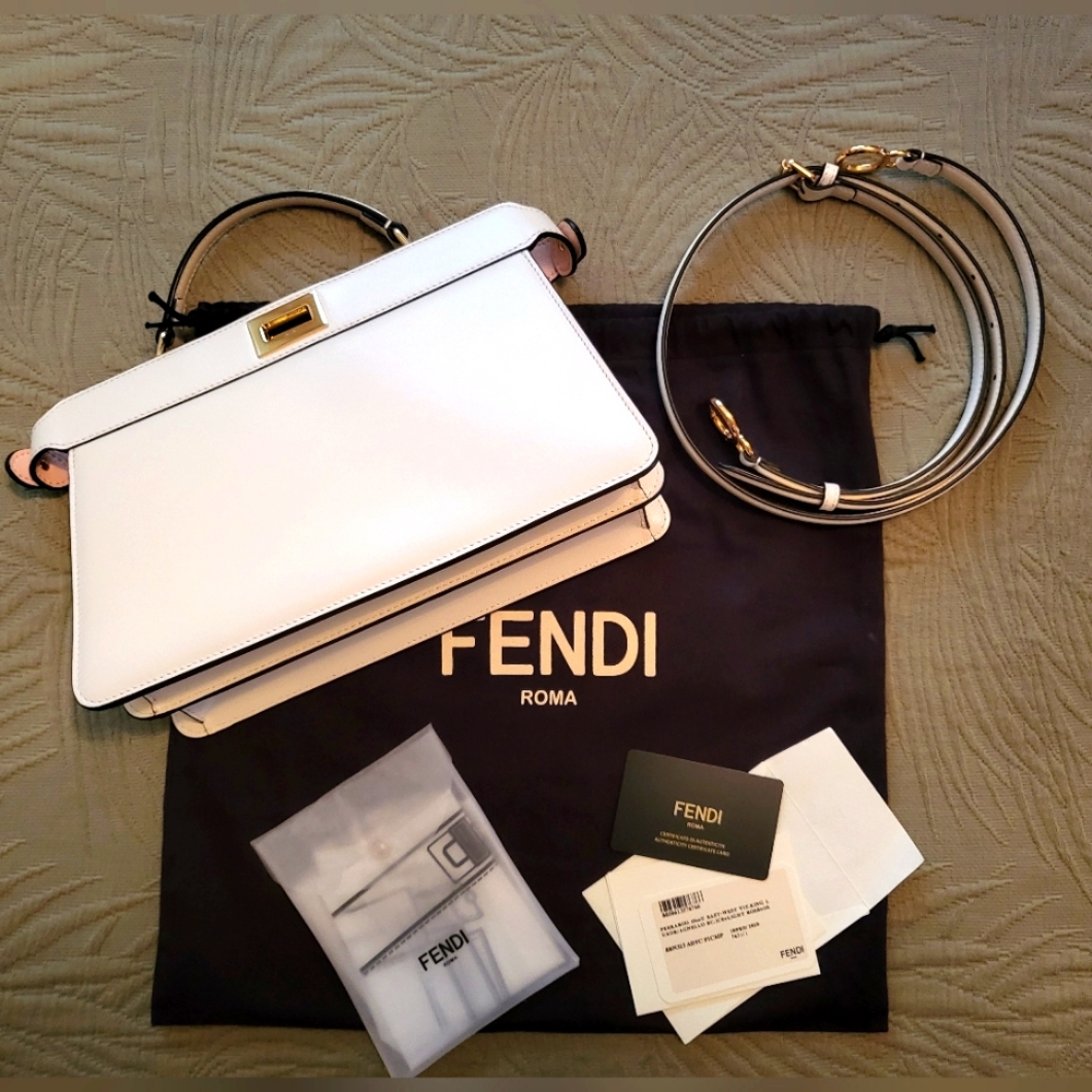 Fendi Peekaboo East West In Ice White